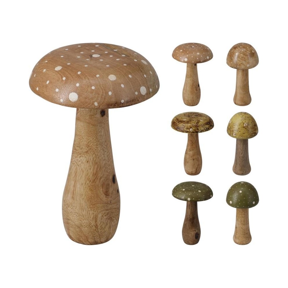 FUNGO LEGNO MANGO NATURALE 13X13X20 6 ASS.